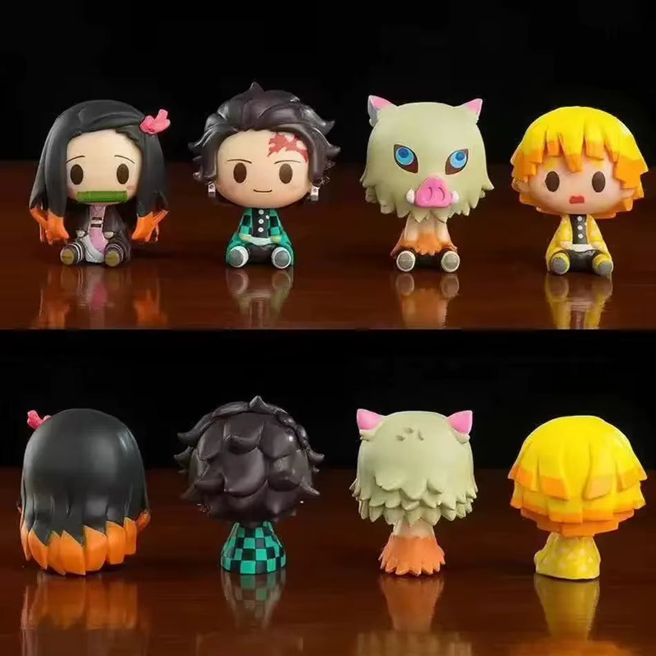 Set 4 figurines Demon Slayer 4 cm –– Mini Collection