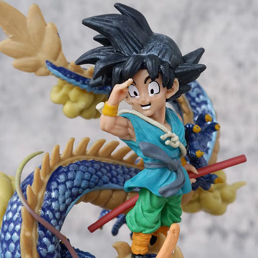 Figurine Son Goku 14 cm sur Shenron – Bâton et Nuage – Dragon Ball
