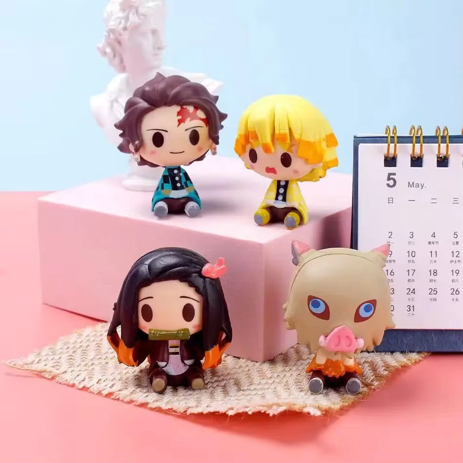 Set 4 figurines Demon Slayer 4 cm –– Mini Collection