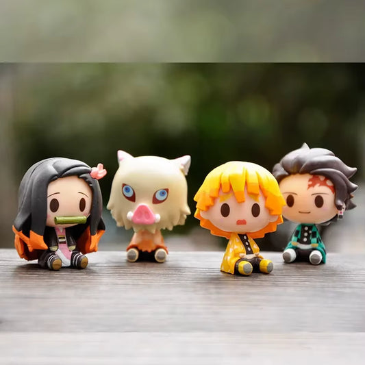 Set 4 figurines Demon Slayer 4 cm –– Mini Collection